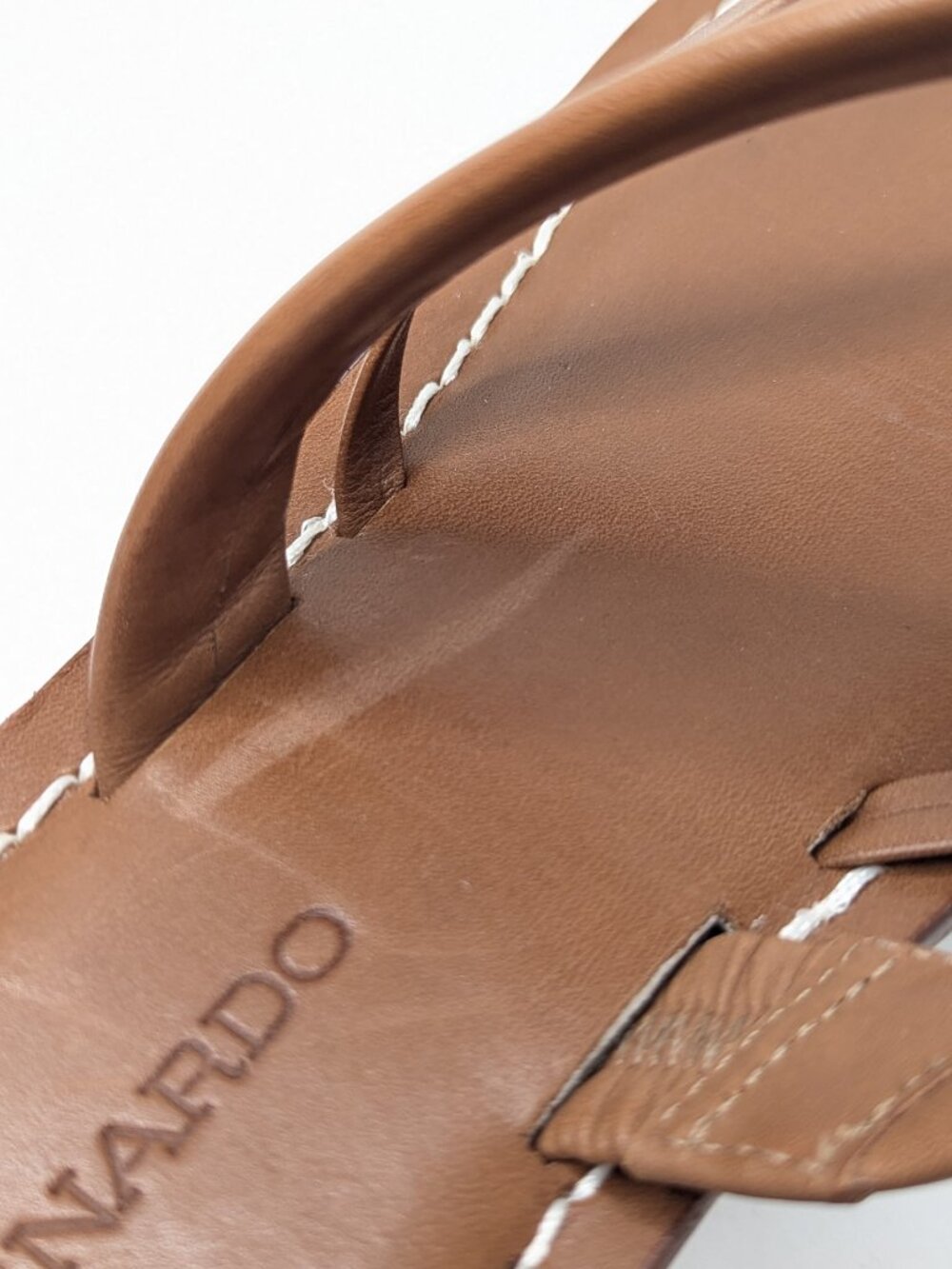 Bernardo Leia Flat Sandals Antique Brown Leather Womens 10 - Picture 6 of 7